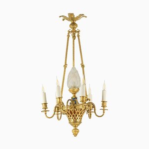 Louis XVI Style Chandelier in Gilded Bronze, 1900s-CEJ-1789502