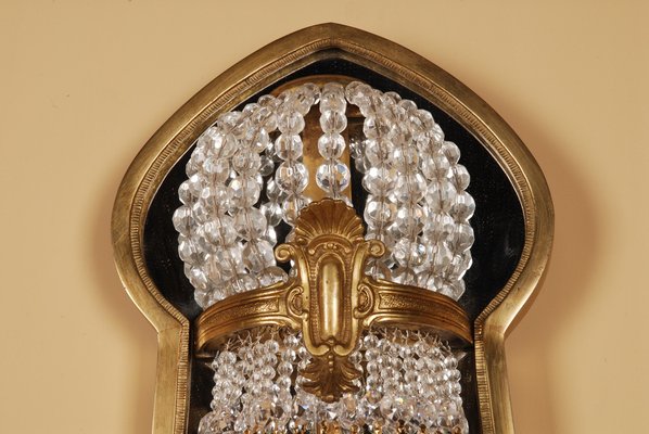 Louis XVI Style Crystal Basket Wall Light-FLW-1402004