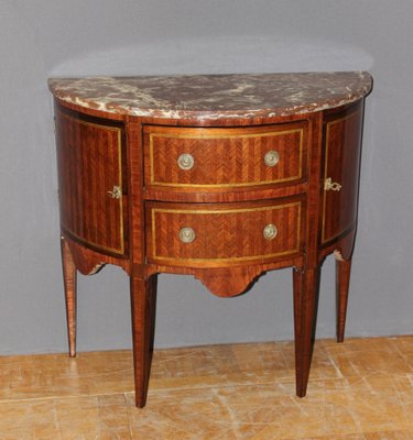 Louis XVI Style Demi Lune Commode in Marquetry-BCR-1058939