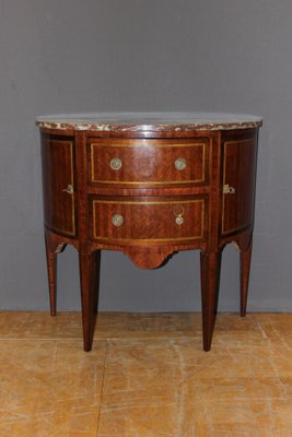 Louis XVI Style Demi Lune Commode in Marquetry-BCR-1058939