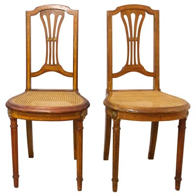 Louis XVI Style French Caned Dining Chairs or Side Chairs, Set of 2-RIU-857526