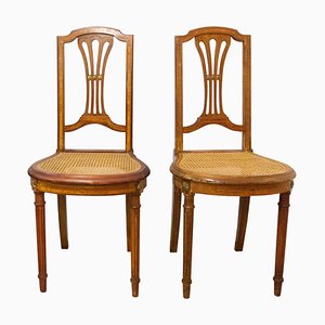 Louis XVI Style French Caned Dining Chairs or Side Chairs, Set of 2-RIU-857526