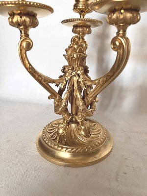 Louis XVI Style Gilded Bronze Candlesticks, Set of 2-AWH-1309230