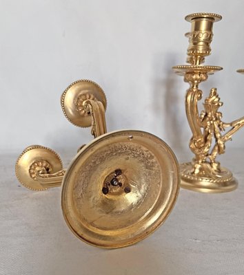 Louis XVI Style Gilded Bronze Candlesticks, Set of 2-AWH-1309230