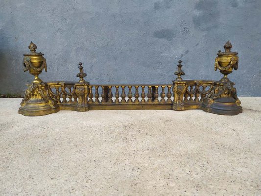 Louis XVI Style Gilt Bronze Fireplace Andiron-EAD-621383