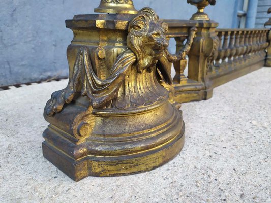 Louis XVI Style Gilt Bronze Fireplace Andiron-EAD-621383