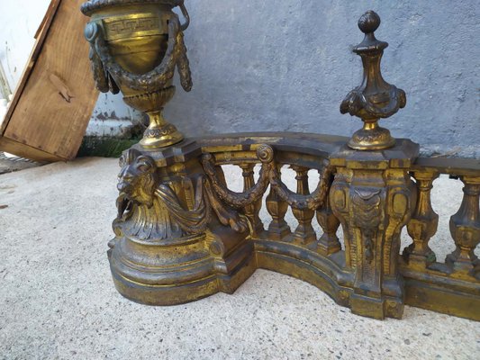 Louis XVI Style Gilt Bronze Fireplace Andiron-EAD-621383