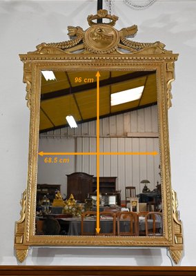 Louis XVI Style Golden Wood Mirror, Late 19th Century-RVK-1422864