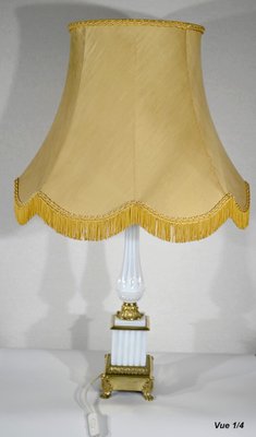 Louis XVI Style Opaline and Bronze Table Lamp, 1950s-RVK-1421535