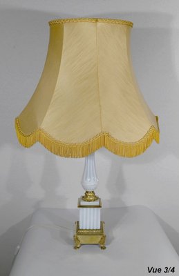 Louis XVI Style Opaline and Bronze Table Lamp, 1950s-RVK-1421535