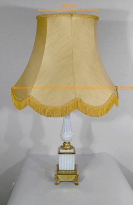 Louis XVI Style Opaline and Bronze Table Lamp, 1950s-RVK-1421535