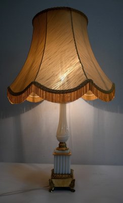 Louis XVI Style Opaline and Bronze Table Lamp, 1950s-RVK-1421535