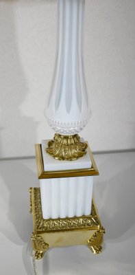 Louis XVI Style Opaline and Bronze Table Lamp, 1950s-RVK-1421535