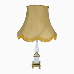 Louis XVI Style Opaline and Bronze Table Lamp, 1950s-RVK-1421535