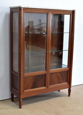 Louis XVI Style Showcase Cabinet in Solid Mahogany, Late 19th Century-RVK-984318