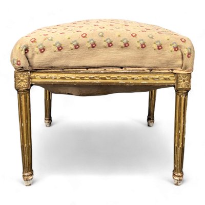 Louis XVI Style Stool in Gilded Wood-HLV-2024377