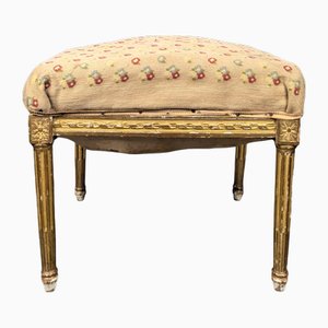 Louis XVI Style Stool in Gilded Wood-HLV-2024377