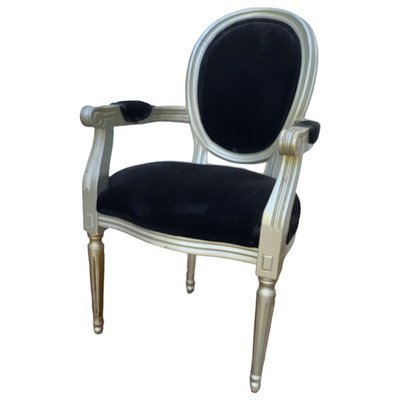 Louis XVI Style Velvet Armchair-TCS-1419641