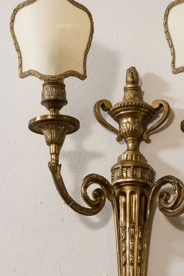 Louis XVI Style Wall Lamps with Parchment Lampshades, 1940s, Set of 2-QES-1811400