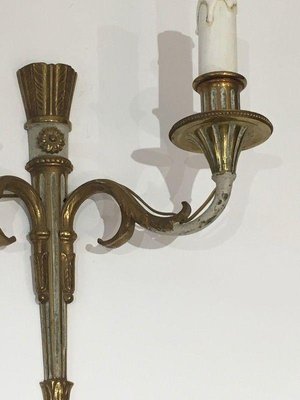 Louis XVI Style Wall Lights in Bronze, Set of 2-BA-1365535