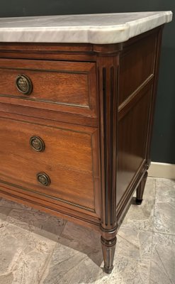 Louis Xvi Style Wooden Chest of Drawers with Four Drawers and Shaped Marble Top, 1910-QRS-2019805