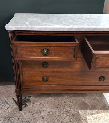 Louis Xvi Style Wooden Chest of Drawers with Four Drawers and Shaped Marble Top, 1910-QRS-2019805