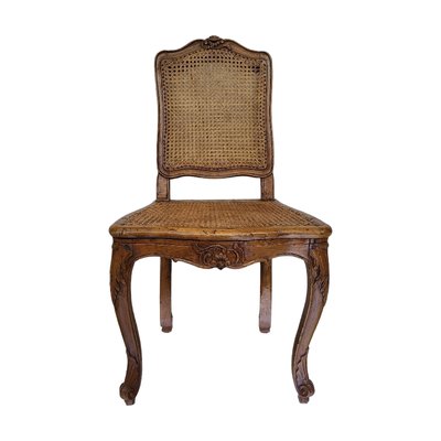 Louis XVI Walnut Dining Chairs with Grille Backs, Set of 4-TCS-1779588