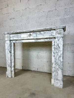 Louis XVI White Marble Chimney, 1890s-AXR-1794814