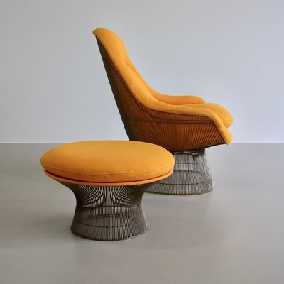 Lounge Chair and Footstool Set by Warren Platner for Knoll Inc. / Knoll International, 1966, Set of 2-INL-681349