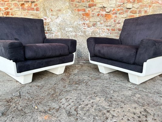 Lounge Chair in Black, 1960s, Set of 2-KCF-1326225