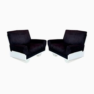 Lounge Chair in Black, 1960s, Set of 2-KCF-1326225