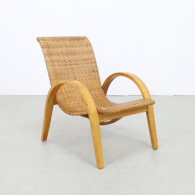 Lounge Chair in Cane and Wood, 1960s-RZV-2040183