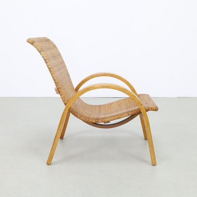 Lounge Chair in Cane and Wood, 1960s-RZV-2040183