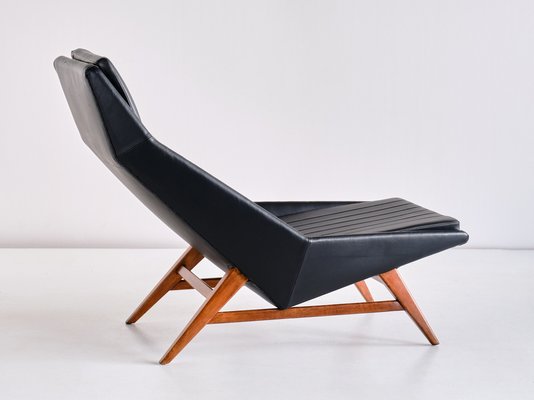 Lounge Chair in Leather and Beech by Svante Skogh for AB Hjertquist & Co, Sweden, 1955-FMT-989851