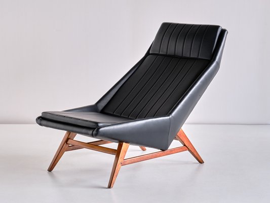 Lounge Chair in Leather and Beech by Svante Skogh for AB Hjertquist & Co, Sweden, 1955-FMT-989851