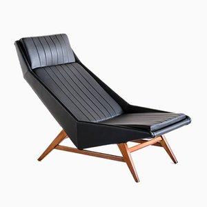 Lounge Chair in Leather and Beech by Svante Skogh for AB Hjertquist & Co, Sweden, 1955-FMT-989851