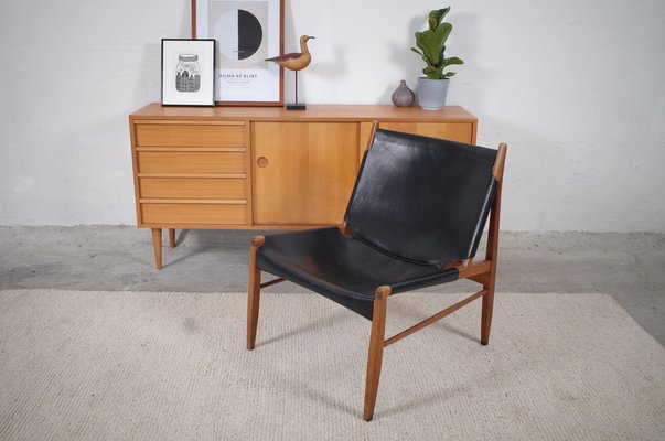 Lounge Chair in Leather by Franz Xaver Lutz for WK Möbel, 1958-BHX-1339345