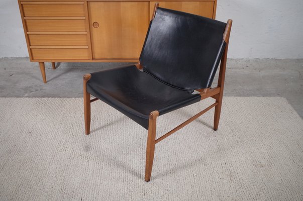 Lounge Chair in Leather by Franz Xaver Lutz for WK Möbel, 1958-BHX-1339345