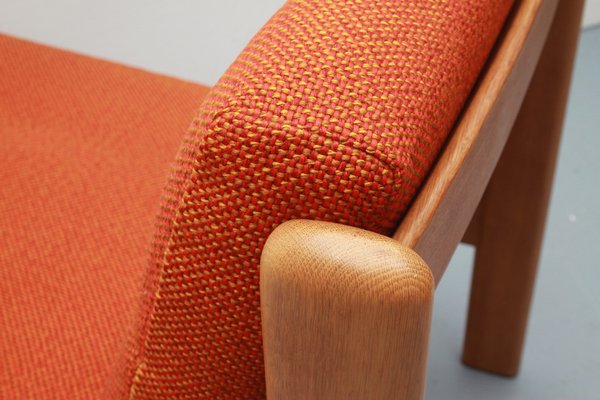 Lounge Chair in Light Oak and Orange Upholstery, 1975-PF-1795805