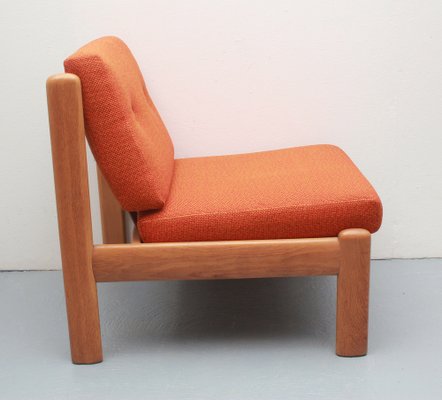 Lounge Chair in Light Oak and Orange Upholstery, 1975-PF-1795805