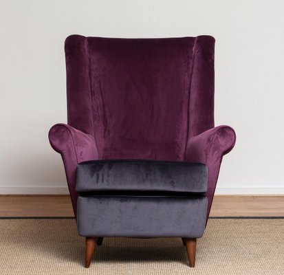 Lounge Chair in Magenta by Gio Ponti for ISA Bergamo, Italy, 1950s-JE-987169