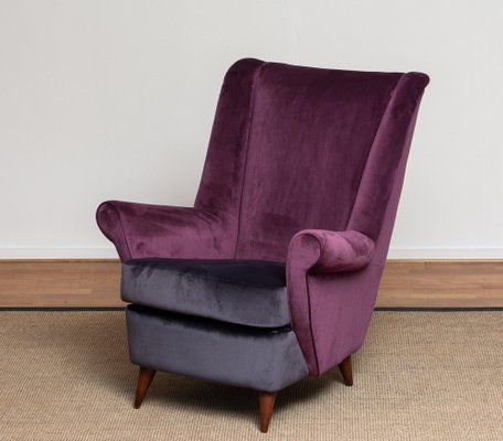 Lounge Chair in Magenta by Gio Ponti for ISA Bergamo, Italy, 1950s-JE-987169