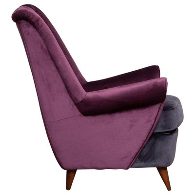 Lounge Chair in Magenta by Gio Ponti for ISA Bergamo, Italy, 1950s-JE-987169