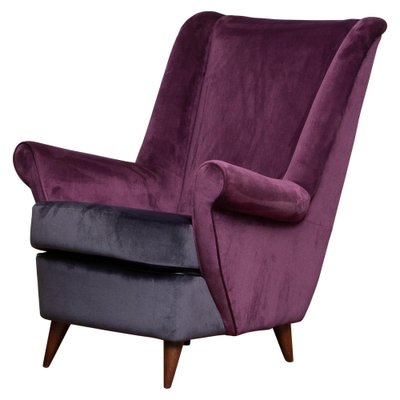 Lounge Chair in Magenta by Gio Ponti for ISA Bergamo, Italy, 1950s-JE-987169