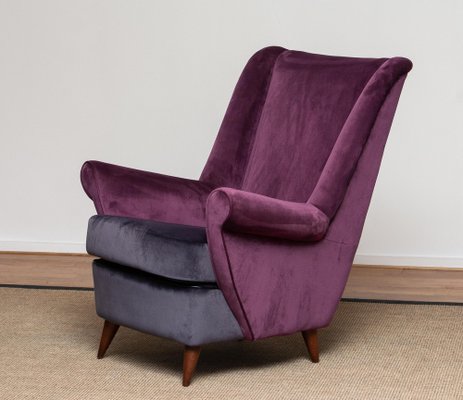 Lounge Chair in Magenta by Gio Ponti for ISA Bergamo, Italy, 1950s-JE-987169