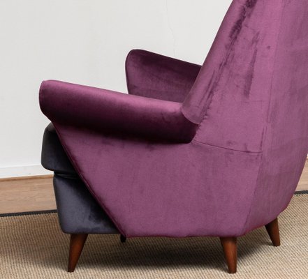 Lounge Chair in Magenta by Gio Ponti for ISA Bergamo, Italy, 1950s-JE-987169