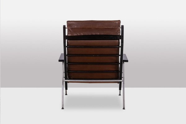 Lounge Chair in Metal and Leather by Rob Parry for Gelderland, 1950s-CEJ-1812118