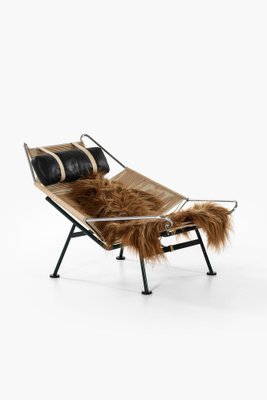 Lounge Chair in Metal and Sheepskin attributed to Hans Wegner, 1960s-SC-1629840