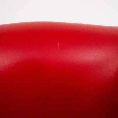 Lounge Chair in Red Leather, 1950s-UPW-1446295