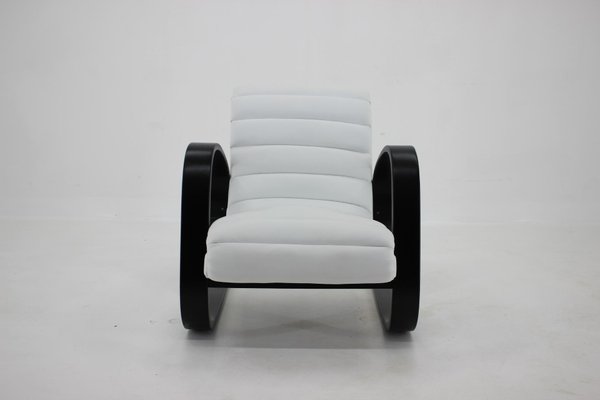 Lounge Chair in White Leather by Miroslav Navratil, 1930s-TZ-675861